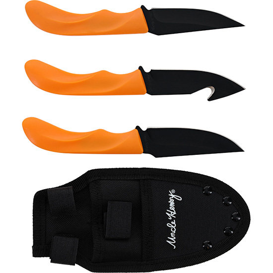 BTI UNCLE HENRY 3PC FIXED BLADE COMBO ORANGE - Knives & Multi-Tools